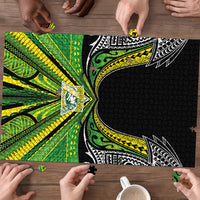 Cook Islands Rugby League Puzzle Polynesian and Tatau Tribal Art - Black Color