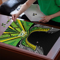 Cook Islands Rugby League Puzzle Polynesian and Tatau Tribal Art - Black Color