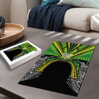 Cook Islands Rugby League Puzzle Polynesian and Tatau Tribal Art - Black Color