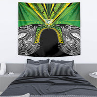 Cook Islands Rugby League Tapestry Polynesian and Tatau Tribal Art - Black Color LT03 - Polynesian Pride