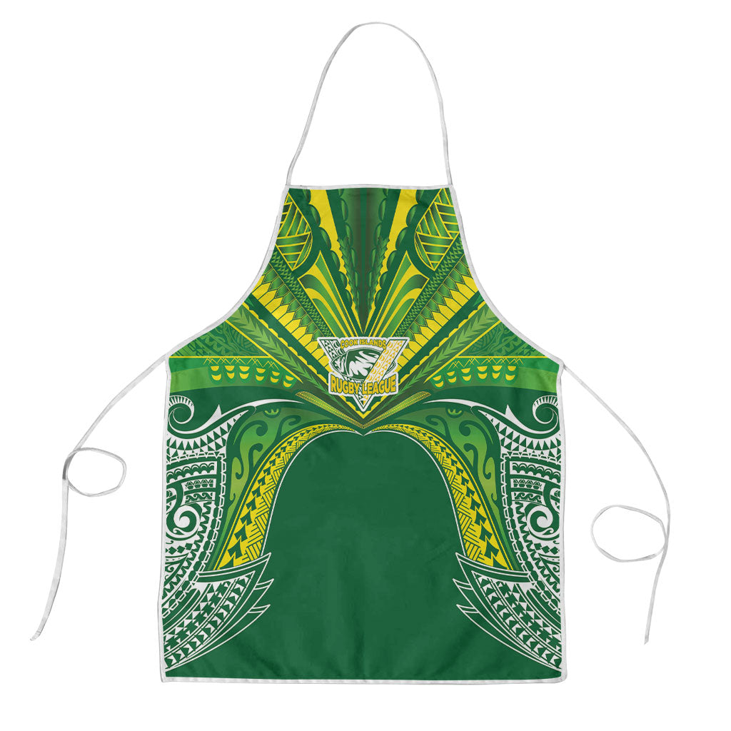Cook Islands Rugby League Apron Polynesian and Tatau Tribal Art - Green Color