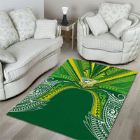 Cook Islands Rugby League Area Rug Polynesian and Tatau Tribal Art - Green Color LT03 - Polynesian Pride