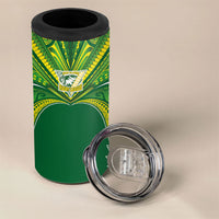 Cook Islands Rugby League Custom 4 in 1 Can Cooler Tumbler Polynesian and Tatau Tribal Art - Green Color
