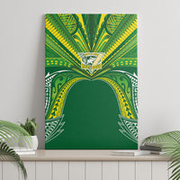 Cook Islands Rugby League Canvas Wall Art Polynesian and Tatau Tribal Art - Green Color