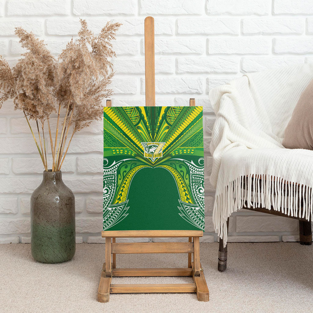 Cook Islands Rugby League Canvas Wall Art Polynesian and Tatau Tribal Art - Green Color