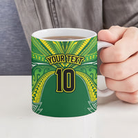 Cook Islands Rugby League Custom Ceramic Mug Polynesian and Tatau Tribal Art - Green Color