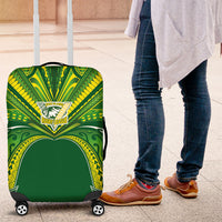 Cook Islands Rugby League Luggage Cover Polynesian and Tatau Tribal Art - Green Color
