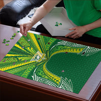 Cook Islands Rugby League Puzzle Polynesian and Tatau Tribal Art - Green Color LT03 - Polynesian Pride