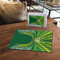Cook Islands Rugby League Puzzle Polynesian and Tatau Tribal Art - Green Color LT03 - Polynesian Pride