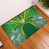 Cook Islands Rugby League Rubber Doormat Polynesian and Tatau Tribal Art - Green Color LT03 - Polynesian Pride