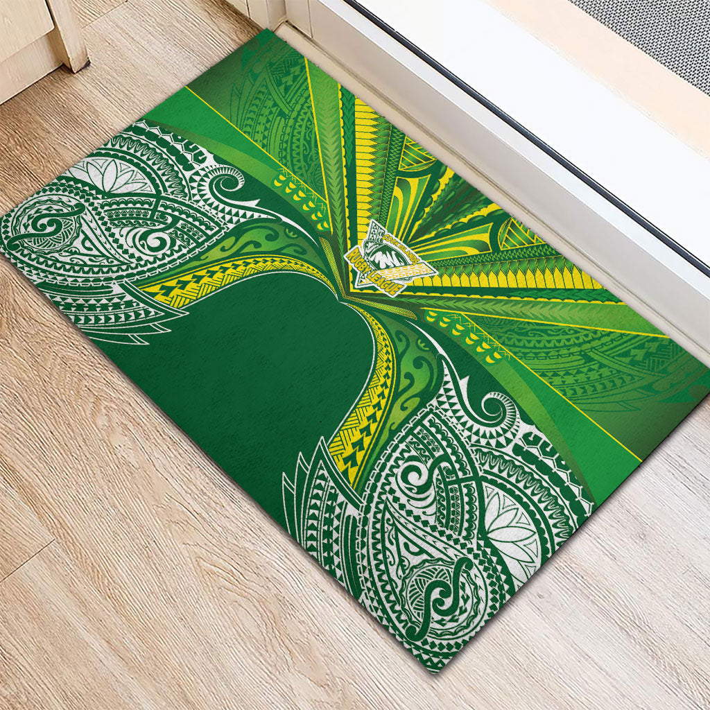 Cook Islands Rugby League Rubber Doormat Polynesian and Tatau Tribal Art - Green Color LT03 - Polynesian Pride