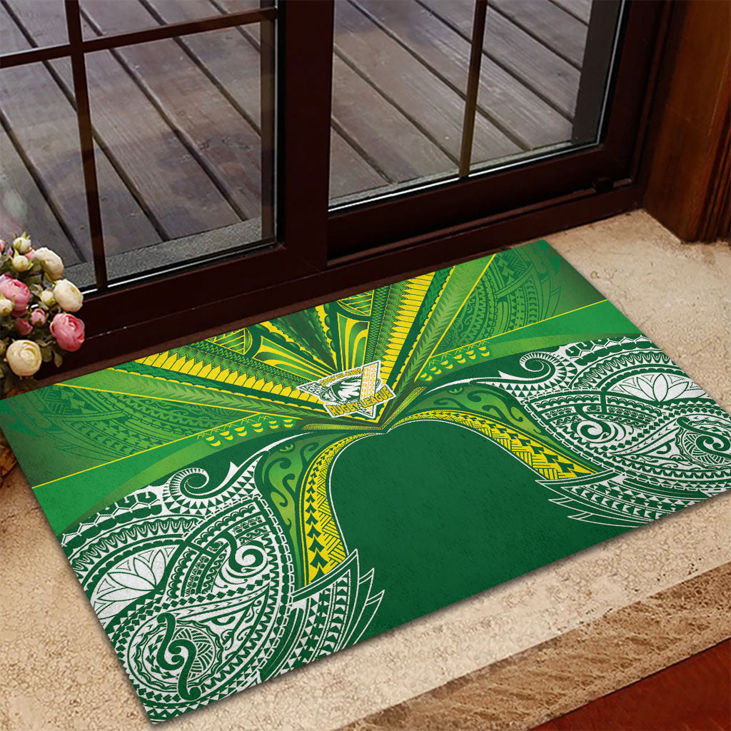 Cook Islands Rugby League Rubber Doormat Polynesian and Tatau Tribal Art - Green Color LT03 - Polynesian Pride