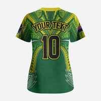 Cook Islands Rugby League Custom Scrub Top Polynesian and Tatau Tribal Art - Green Color LT03 - Polynesian Pride