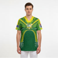 Cook Islands Rugby League Custom Scrub Top Polynesian and Tatau Tribal Art - Green Color LT03 - Polynesian Pride