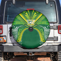 Cook Islands Rugby League Spare Tire Cover Polynesian and Tatau Tribal Art - Green Color LT03 Green - Polynesian Pride