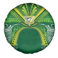 Cook Islands Rugby League Spare Tire Cover Polynesian and Tatau Tribal Art - Green Color LT03 - Polynesian Pride