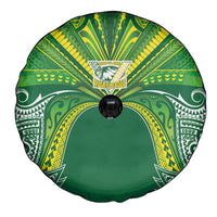 Cook Islands Rugby League Spare Tire Cover Polynesian and Tatau Tribal Art - Green Color LT03 - Polynesian Pride