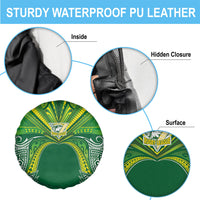 Cook Islands Rugby League Spare Tire Cover Polynesian and Tatau Tribal Art - Green Color LT03 - Polynesian Pride