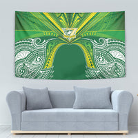 Cook Islands Rugby League Tapestry Polynesian and Tatau Tribal Art - Green Color LT03 - Polynesian Pride