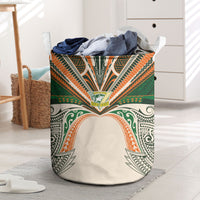 Cook Islands Rugby League Laundry Basket Polynesian and Tatau Tribal Art - Retro Palette