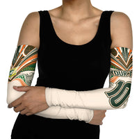 Cook Islands Rugby League Custom Arm Sleeves Polynesian and Tatau Tribal Art - Retro Palette LT03 - Polynesian Pride