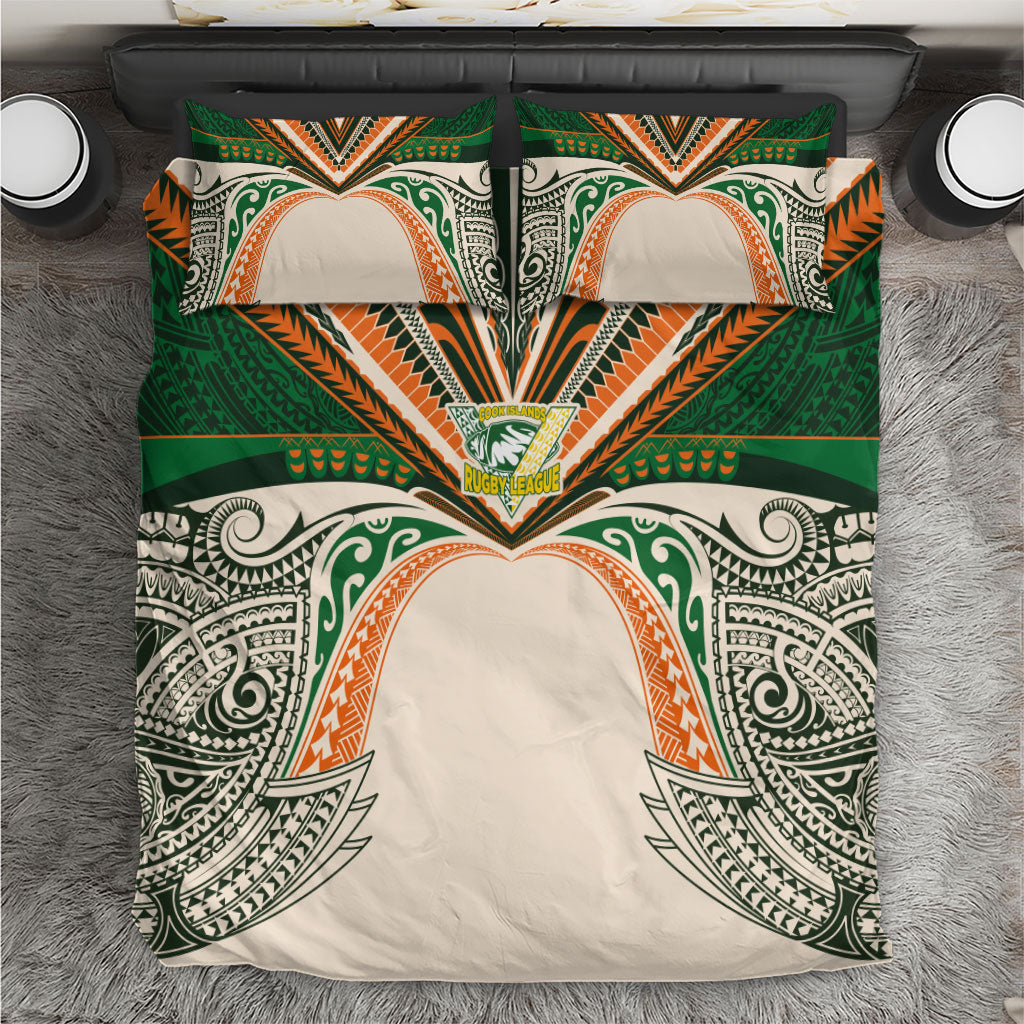 Cook Islands Rugby League Bedding Set Polynesian and Tatau Tribal Art - Retro Palette