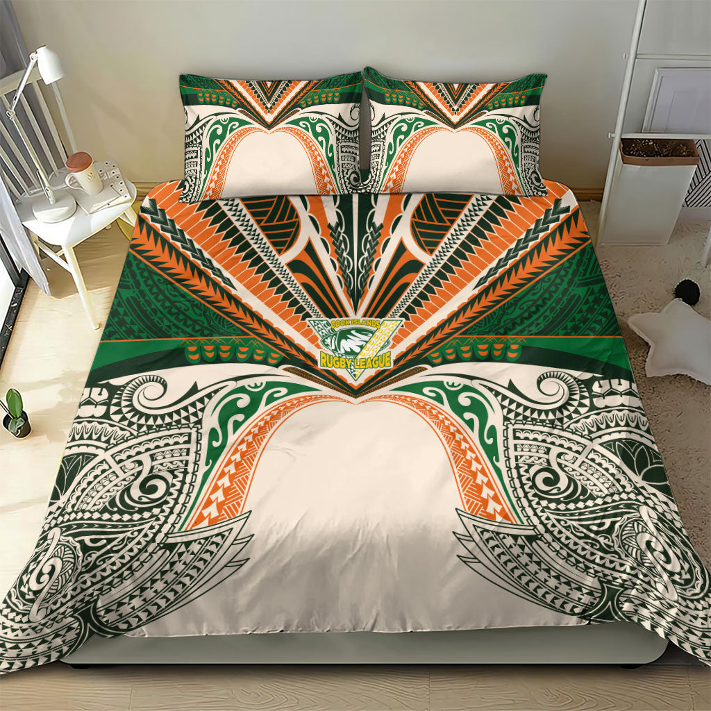 Cook Islands Rugby League Bedding Set Polynesian and Tatau Tribal Art - Retro Palette LT03 - Polynesian Pride