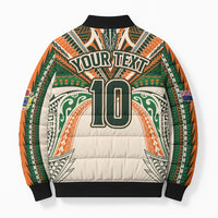 Cook Islands Rugby League Custom Bomber Puffer Jacket Polynesian and Tatau Tribal Art - Retro Palette LT03 - Polynesian Pride