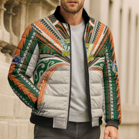 Cook Islands Rugby League Custom Bomber Puffer Jacket Polynesian and Tatau Tribal Art - Retro Palette LT03 - Polynesian Pride