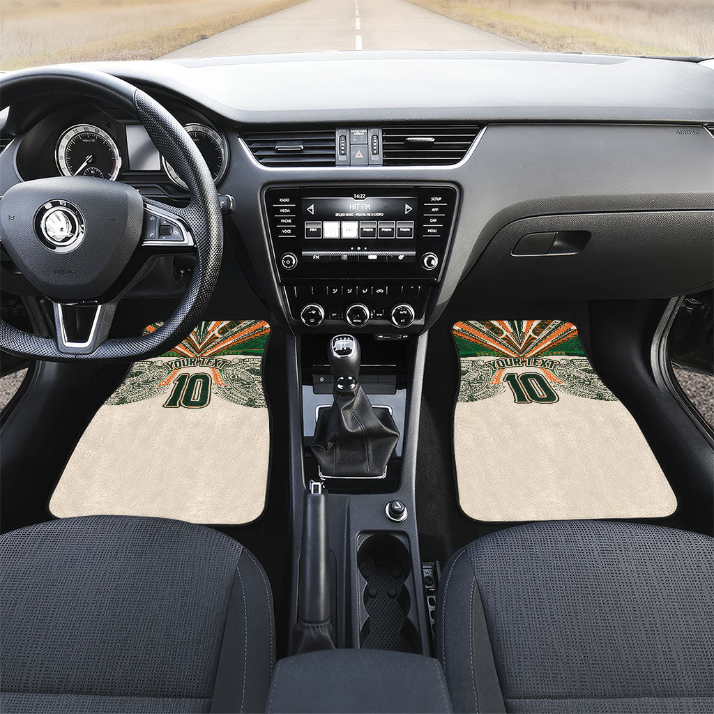 Cook Islands Rugby League Custom Car Mats Polynesian and Tatau Tribal Art - Retro Palette LT03 Set 2pcs - Front Multicolor - Polynesian Pride
