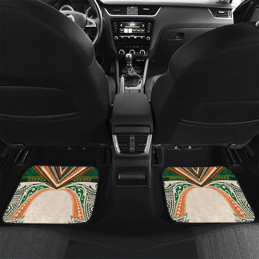 Cook Islands Rugby League Custom Car Mats Polynesian and Tatau Tribal Art - Retro Palette LT03 Set 2pcs - Back Multicolor - Polynesian Pride