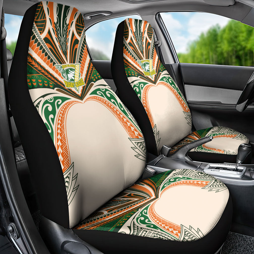 Cook Islands Rugby League Car Seat Cover Polynesian and Tatau Tribal Art - Retro Palette