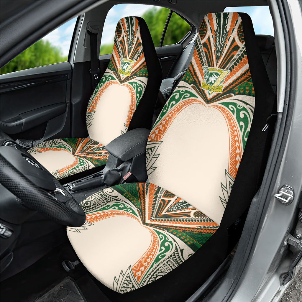 Cook Islands Rugby League Car Seat Cover Polynesian and Tatau Tribal Art - Retro Palette