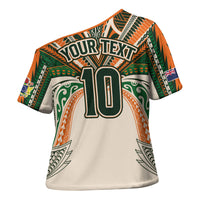 Cook Islands Rugby League Custom Cross Shoulder Shirt Polynesian and Tatau Tribal Art - Retro Palette LT03 - Polynesian Pride