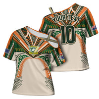Cook Islands Rugby League Custom Cross Shoulder Shirt Polynesian and Tatau Tribal Art - Retro Palette LT03 - Polynesian Pride