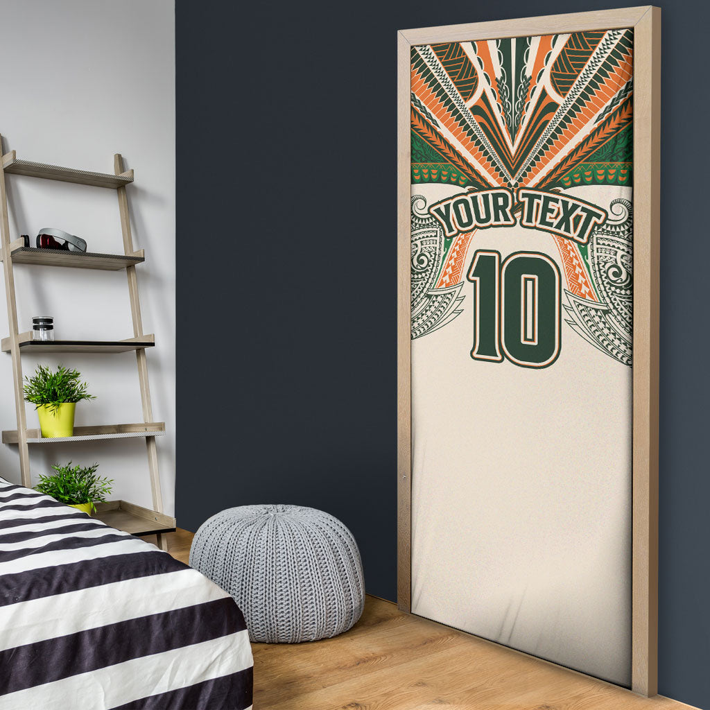 Cook Islands Rugby League Custom Door Cover Polynesian and Tatau Tribal Art - Retro Palette LT03 - Polynesian Pride