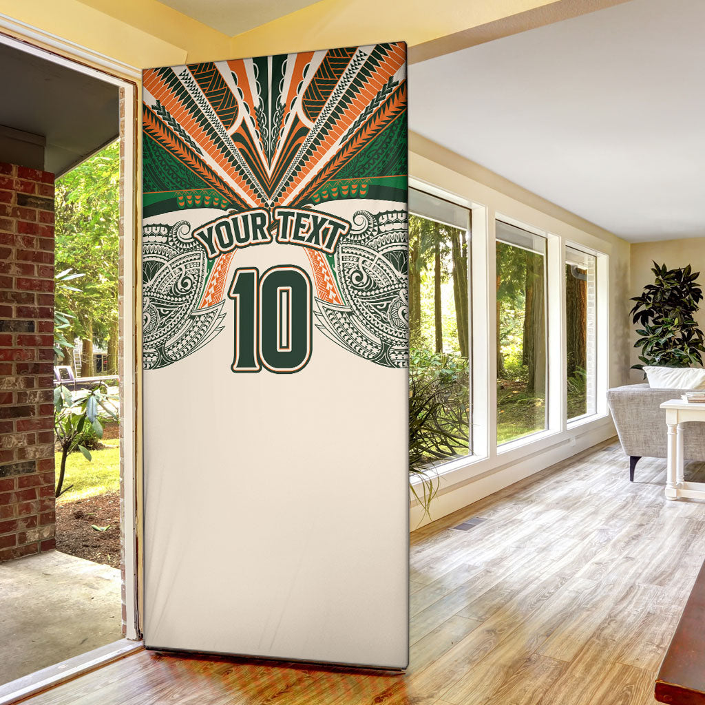 Cook Islands Rugby League Custom Door Cover Polynesian and Tatau Tribal Art - Retro Palette LT03 - Polynesian Pride