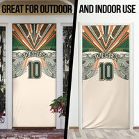 Cook Islands Rugby League Custom Door Cover Polynesian and Tatau Tribal Art - Retro Palette LT03 - Polynesian Pride