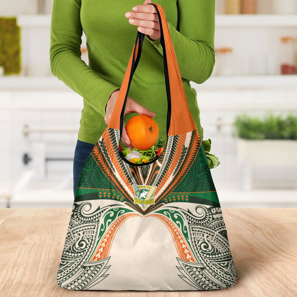 Cook Islands Rugby League Grocery Bag Polynesian and Tatau Tribal Art - Retro Palette LT03 - Polynesian Pride