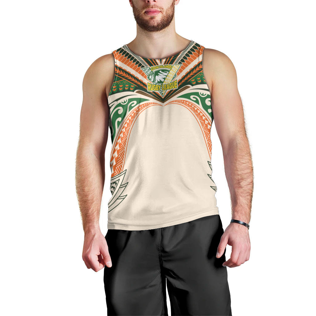 Cook Islands Rugby League Custom Men Tank Top Polynesian and Tatau Tribal Art - Retro Palette LT03 - Polynesian Pride
