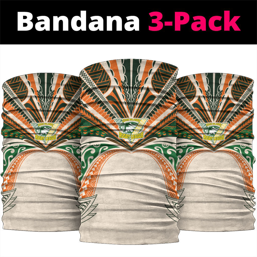 Cook Islands Rugby League Neck Gaiter Polynesian and Tatau Tribal Art - Retro Palette LT03 package One Size: 25*50cm Multicolor - Polynesian Pride