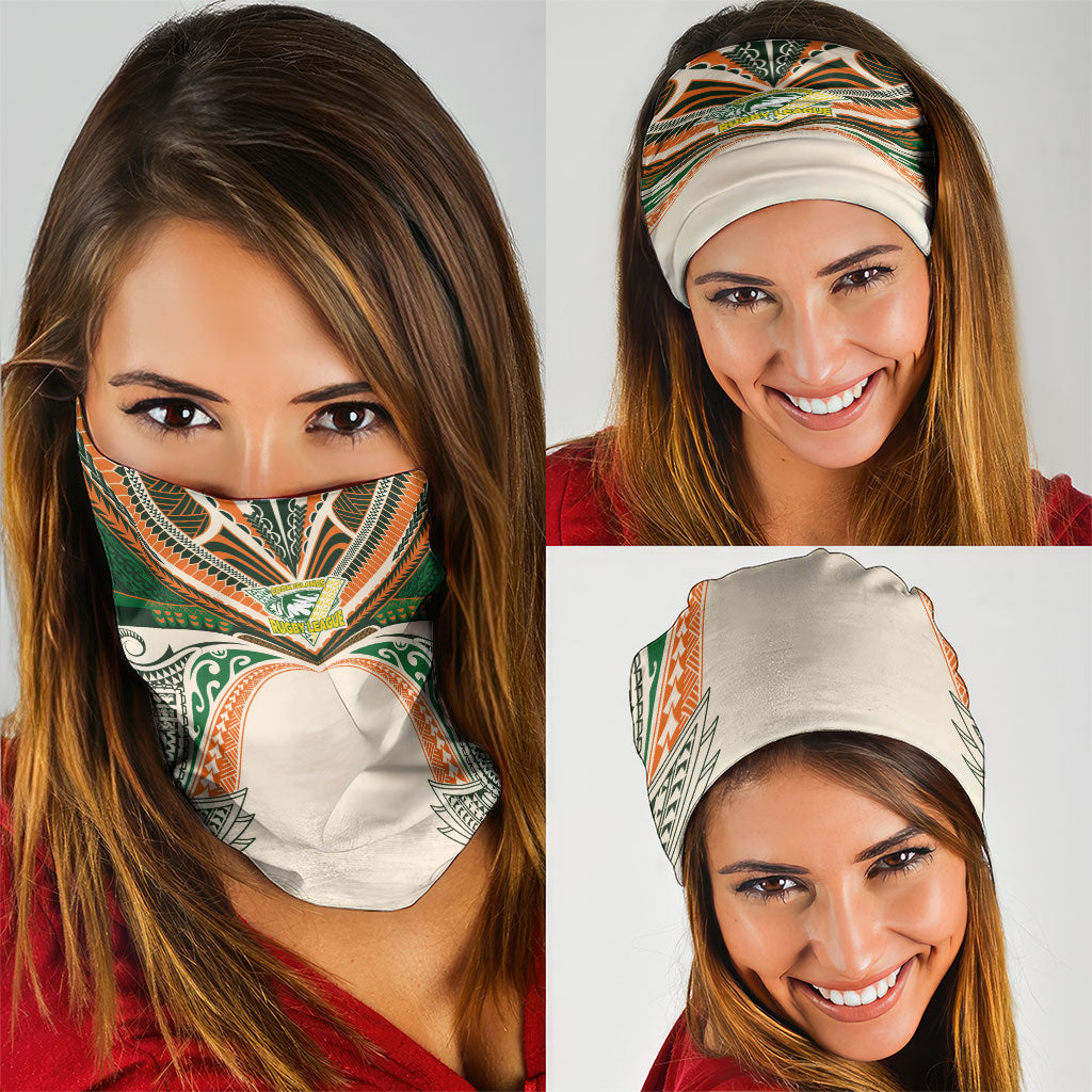 Cook Islands Rugby League Neck Gaiter Polynesian and Tatau Tribal Art - Retro Palette LT03 - Polynesian Pride