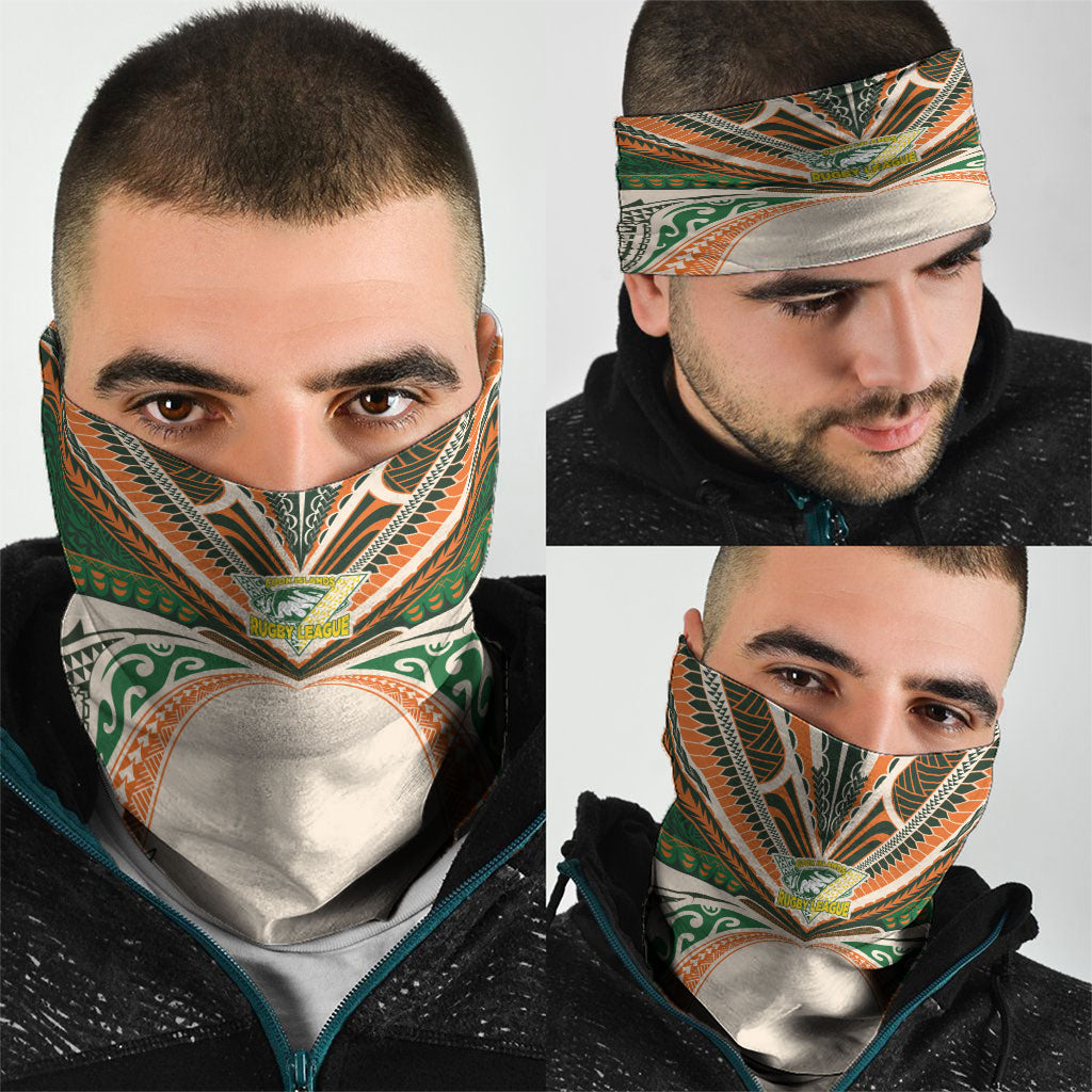 Cook Islands Rugby League Neck Gaiter Polynesian and Tatau Tribal Art - Retro Palette LT03 - Polynesian Pride