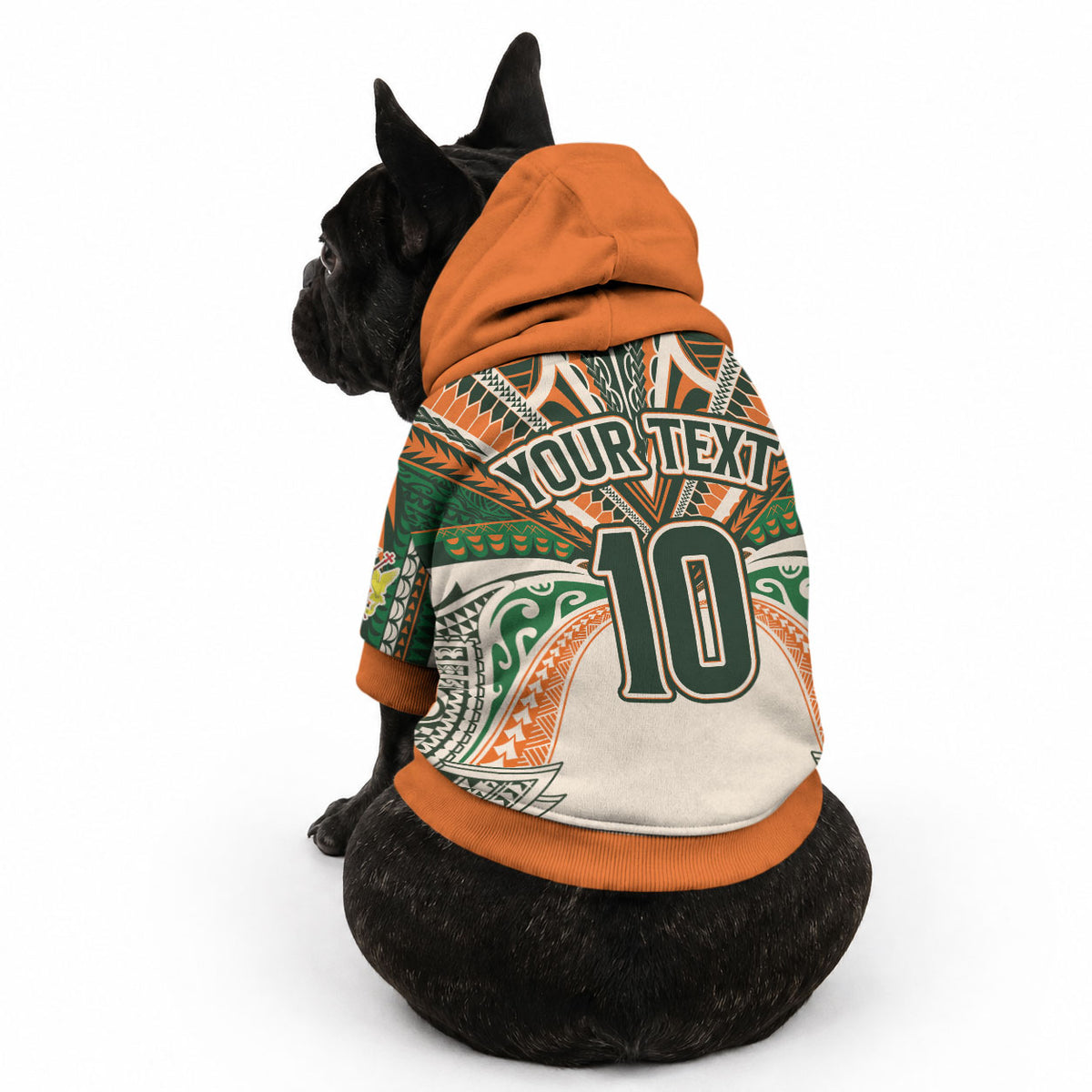 Cook Islands Rugby League Custom Pet Hoodie Polynesian and Tatau Tribal Art - Retro Palette