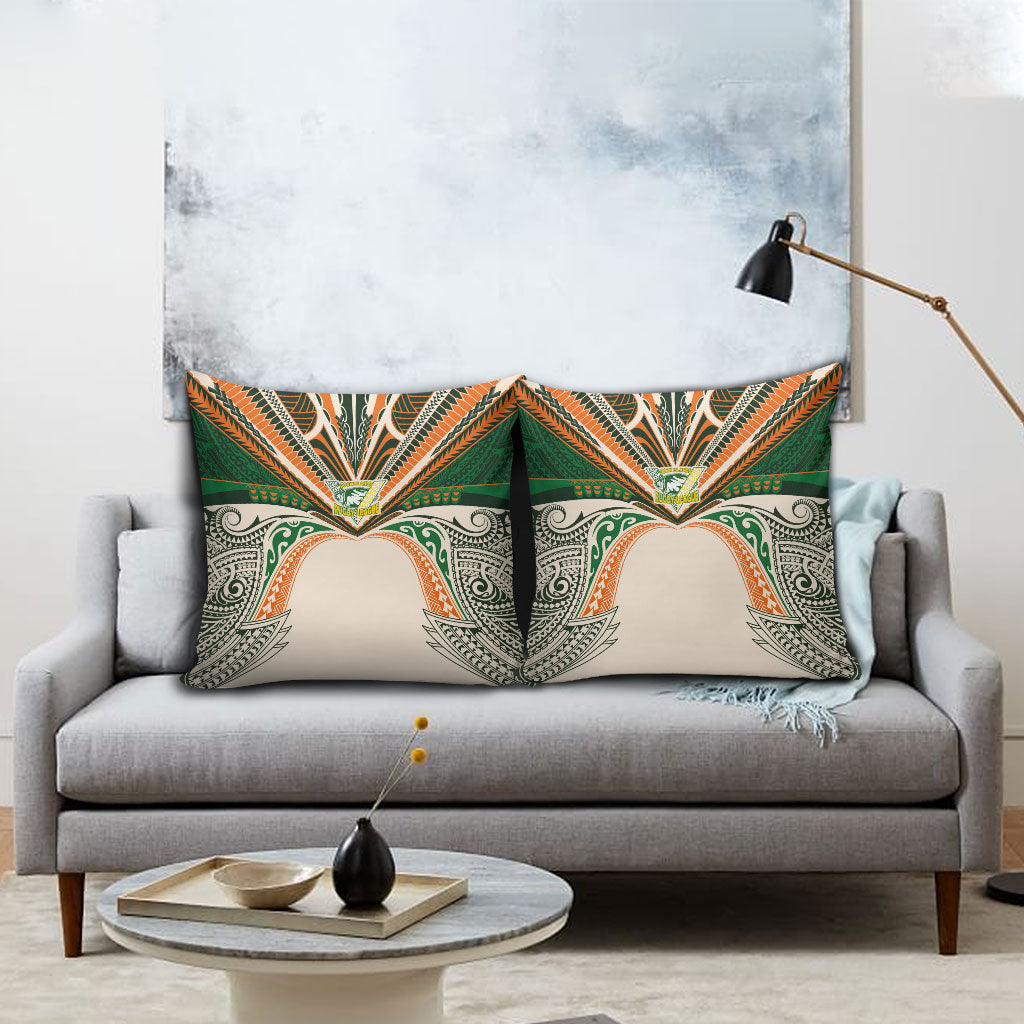 Cook Islands Rugby League Pillow Cover Polynesian and Tatau Tribal Art - Retro Palette LT03 - Polynesian Pride