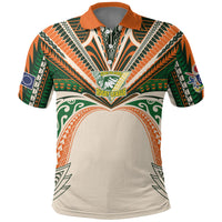 Cook Islands Rugby League Custom Polo Shirt Polynesian and Tatau Tribal Art - Retro Palette