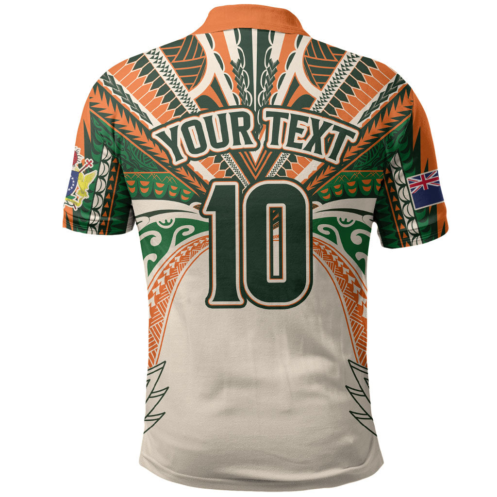 Cook Islands Rugby League Custom Polo Shirt Polynesian and Tatau Tribal Art - Retro Palette