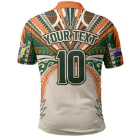 Cook Islands Rugby League Custom Polo Shirt Polynesian and Tatau Tribal Art - Retro Palette