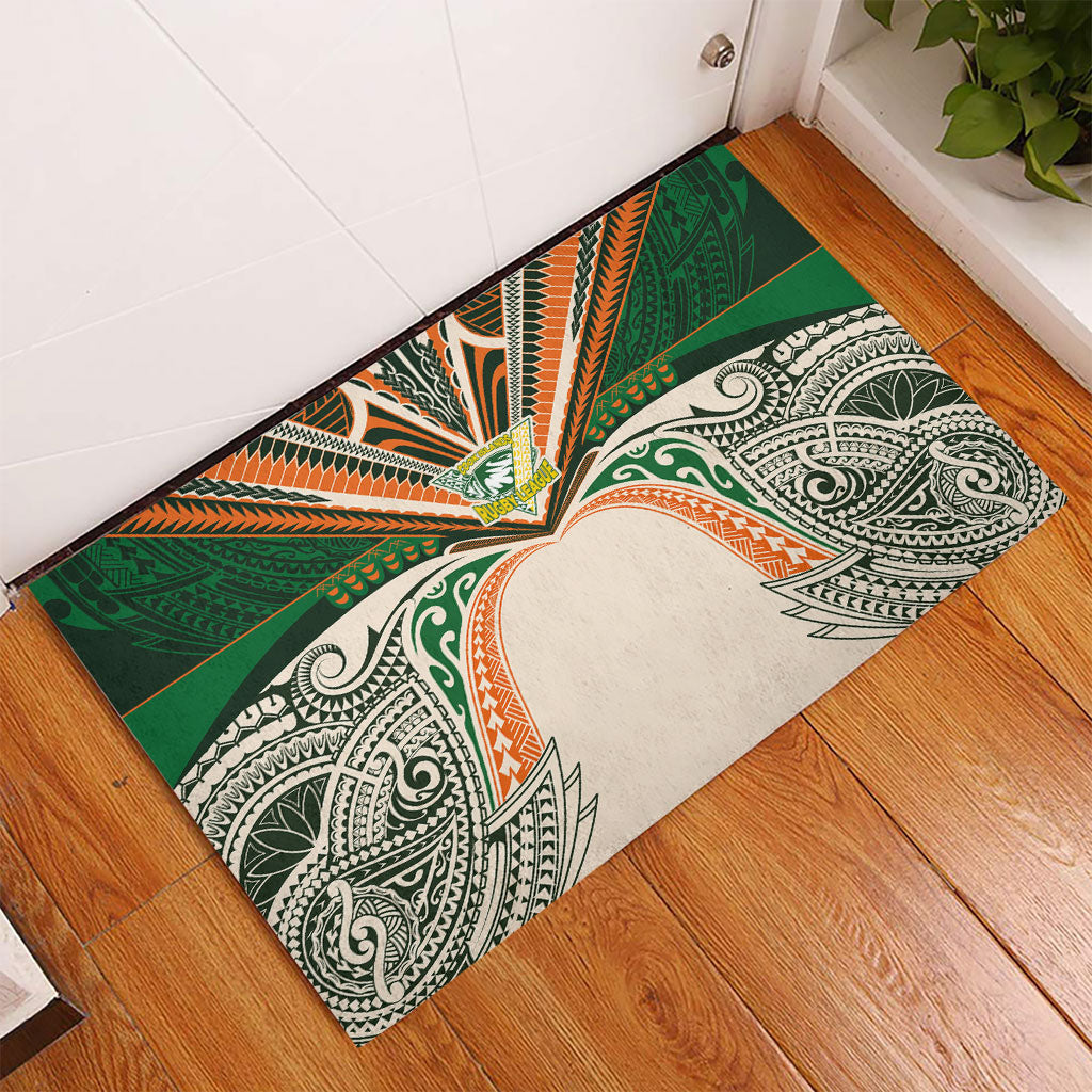 Cook Islands Rugby League Rubber Doormat Polynesian and Tatau Tribal Art - Retro Palette LT03 - Polynesian Pride
