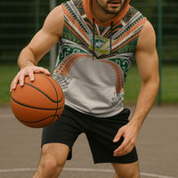Cook Islands Rugby League Custom Sleeveless Hoodie Polynesian and Tatau Tribal Art - Retro Palette